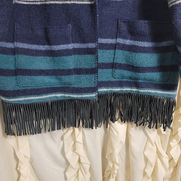 Mid-West Garment Co. Saddle Blanket Coat 16 Fringe Southwest Wool Western Boho - Picture 5 of 7